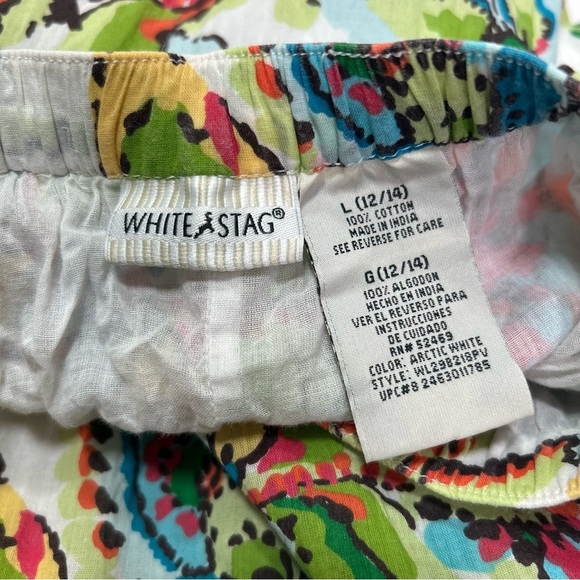 White Stag Women Large 12-14 MultiColor Crinkle Prairie Long Summer Lined Skirt - Picture 6 of 9